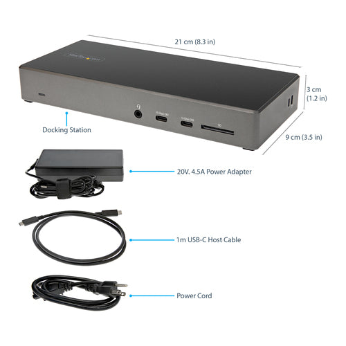 DK31C2DHSPD - STARTECH.COM USB C DOCK - TRIPLE 4K MONITOR 2XDP/HDMI, 100W PD/USB (10GBPS) 3 YR