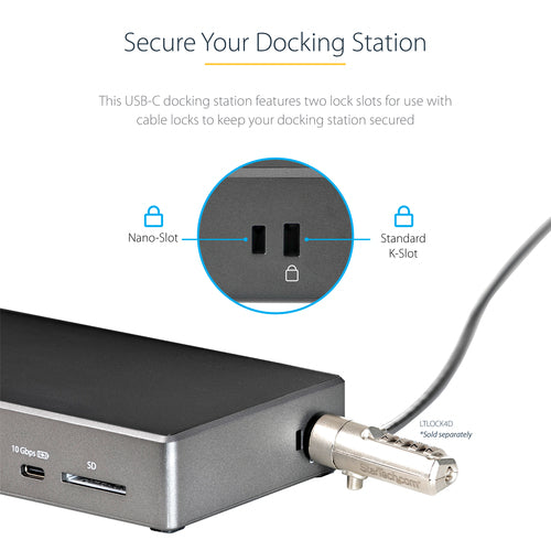 DK31C2DHSPD - STARTECH.COM USB C DOCK - TRIPLE 4K MONITOR 2XDP/HDMI, 100W PD/USB (10GBPS) 3 YR