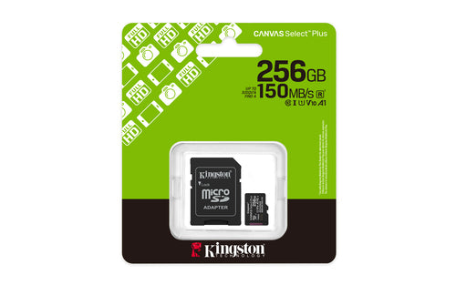 SDCS3/256GB - KINGSTON 2256GB MICROSDXC CANVAS SELECT PLUS GEN3 150MB/S A1 CARD + ADAPTER