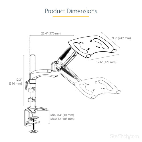 StarTech.com ARMUNONB1 - Desk Mount Laptop Arm or Monitor Mount