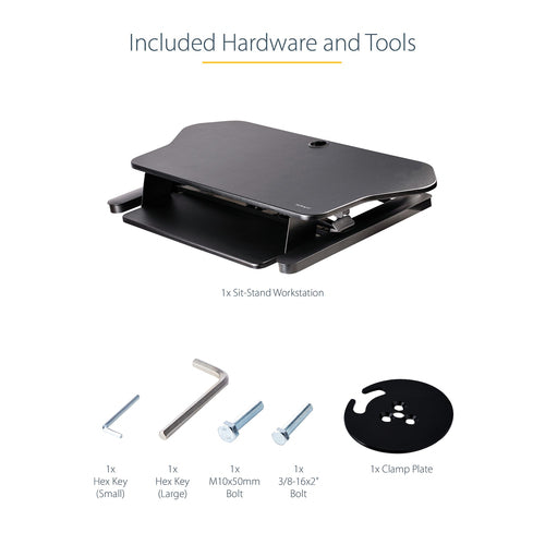 StarTech.com ARMSTSCORNR - Corner Sit Stand Desk Converter 35x21in