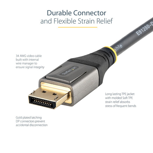 StarTech.com DP14VMM2M - 6ft Certified DisplayPort 1.4 Cable 8K