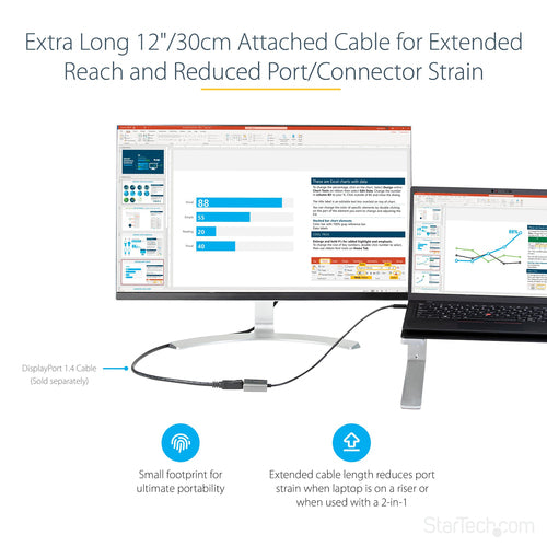 StarTech.com CDP2DPEC - USB C to DisplayPort Adapter 8K/4K 60Hz