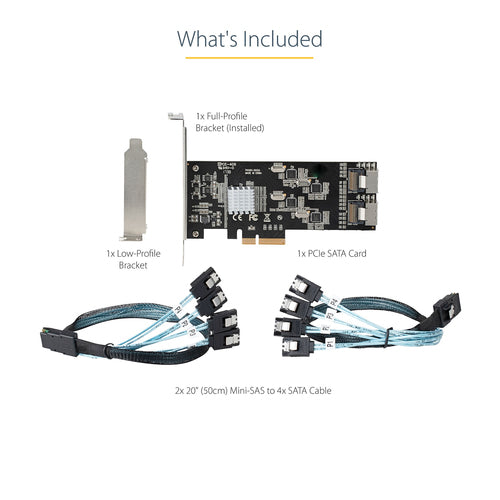 STARTECH.COM 8 PORT SATA PCIE CARD, PCI EXPRESS SATA 6GBPS, 2 YR