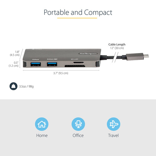 StarTech.com DKT30CHSDPD - USB C Multiport Adapter - 4K HDMI/PD/USB