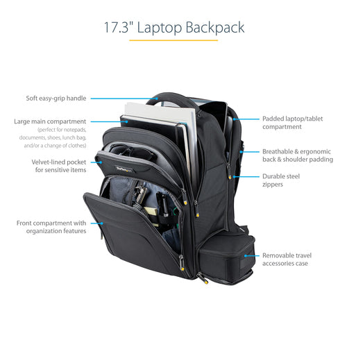 StarTech.com NTBKBAG173 - 17.3in Laptop Backpack w/ Accessory Case