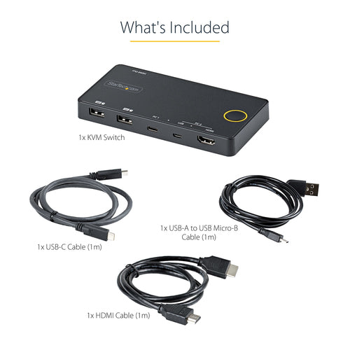 StarTech.com SV221HUC4K - 2 Port USB-A/HDMI / USB-C KVM KVM Switch