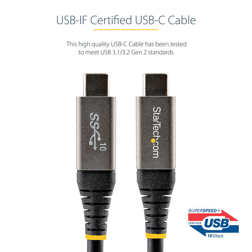 StarTech.com USB31CCV1M - 3ft USB C Cable 10Gbps USB-IF Certified