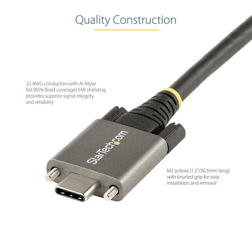 StarTech.com USB31CCSLKV1M - 1m Side Screw Locking USB C Cable 10Gbps