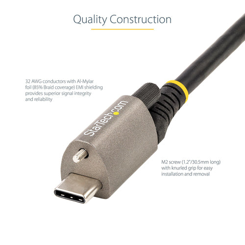 StarTech.com USB31CCTLKV1M - 3ft Top Screw Locking USB C Cable 10Gbps