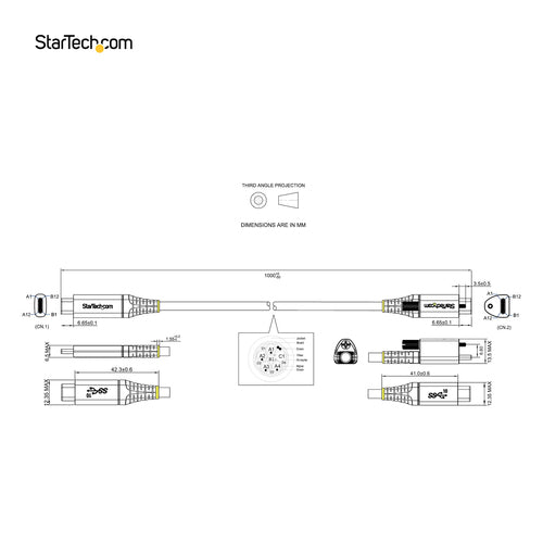 StarTech.com USB31CCTLKV1M - 3ft Top Screw Locking USB C Cable 10Gbps