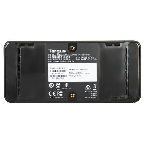Targus DOCK182AUZ - USBC UNIVERSAL DUAL 4K DOCK 100W PD