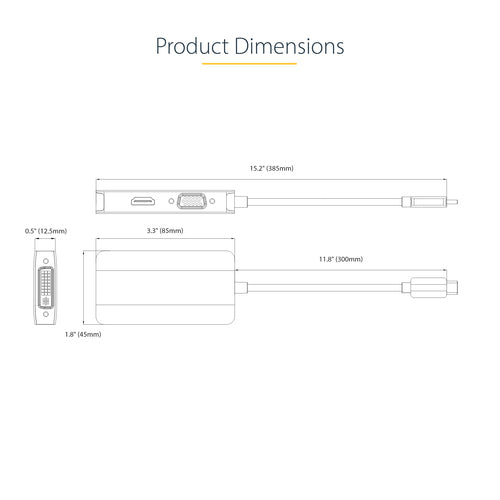 StarTech.com 118-USBC-HDMI-VGADVI - USB C Video Adapter HDMI/VGA/DVI