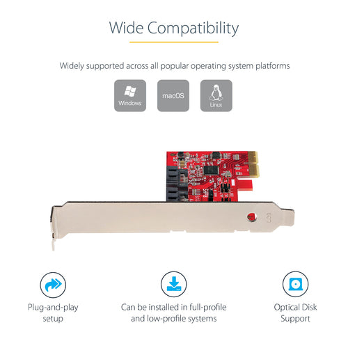 STARTECH.COM SATA PCIE CARD, 2 PORTS, SATA RAID, 6GBPS, PCI EXPRESS SATA, LTW