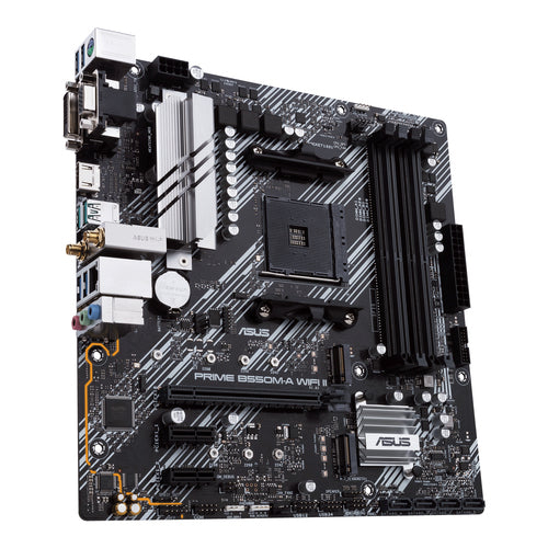 90MB19X0-M0UAY0 - ASUS PRIME B550M-A WIFI II AMD mATX 4XDIMM DDR4 PCI-E 4.0 2XM.2 HDMI DVI-D D-SUB 4XSATA 6 USB3.2 GEN2 3XAJ WIFI6 RGB LIGHTING MOTHERBOARD