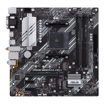 90MB19X0-M0UAY0 - ASUS PRIME B550M-A WIFI II AMD mATX 4XDIMM DDR4 PCI-E 4.0 2XM.2 HDMI DVI-D D-SUB 4XSATA 6 USB3.2 GEN2 3XAJ WIFI6 RGB LIGHTING MOTHERBOARD