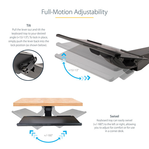 StarTech.com KBTRAYADJ2 - Under Desk Keyboard Tray - Adjustable