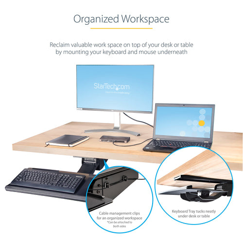 StarTech.com KBTRAYADJ2 - Under Desk Keyboard Tray - Adjustable