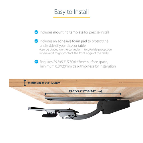 StarTech.com KBTRAYADJ2 - Under Desk Keyboard Tray - Adjustable