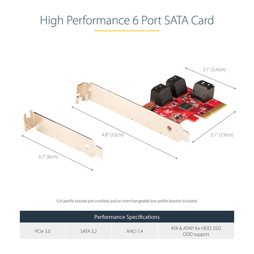 STARTECH.COM SATA PCIE CARD, 2PORT PCIE SATA 6GBPS ADAPTER CARD, LTW
