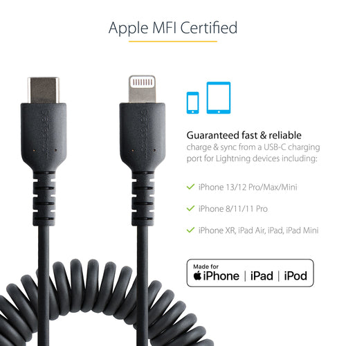 StarTech.com RUSB2CLT1MBC - USB C to Lightning Cable - 1m (3.3ft) C