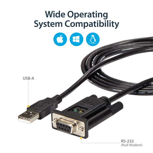 StarTech.com ICUSB232FTN - USB to Null Modem Serial DCE Adapter