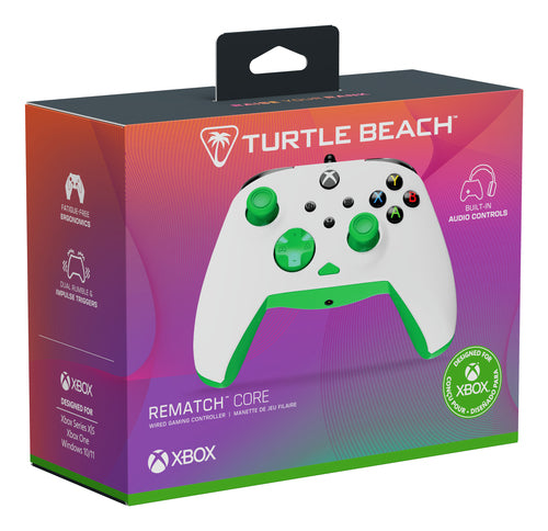 TBC-2002-55 - TURTLE BEACH REMATCH CORE WIRED CONTROLLER - WHITE/GREEN XBX