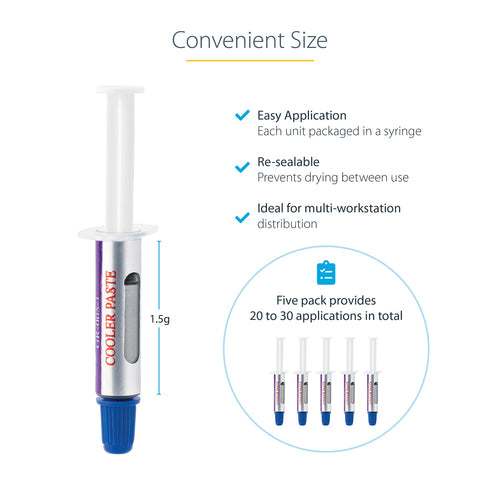 StarTech.com SILV5-THERMAL-PASTE - Thermal Paste High PerformancePack of 5