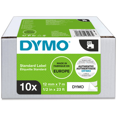 2093097 - Dymo D1 Bk/Whi 12Mmx7M Pk10