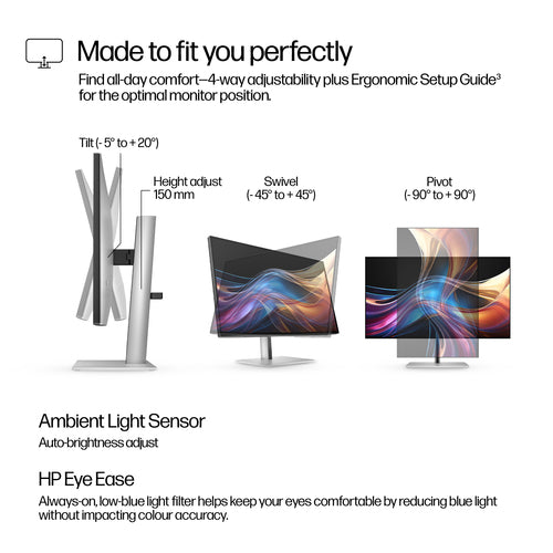 HP Series 7 Pro 727pq 27 inch QHD Monitor - SOH ONLY