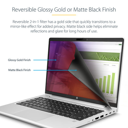 STARTECH.COM 14-INCH GOLD LAPTOP PRIVACY SCREEN, FILTER W/ENHANCED PRIVACY, 2 YR