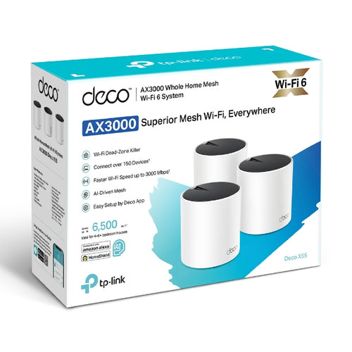Deco X55(3-pack) - TP-Link Deco X55 Wi Fi 6 Mesh AX3000 - Triple