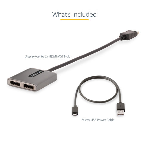StarTech.com MST14DP122HD - DP to Dual HDMI MST HUB 4K 60Hz DP 1.4