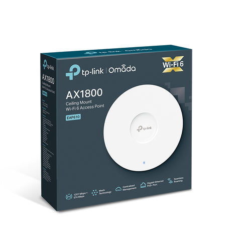 EAP610 - TP-Link EAP610 Indoor Wi-Fi 6 AX1800 Wireless Dual Band Ceiling AP