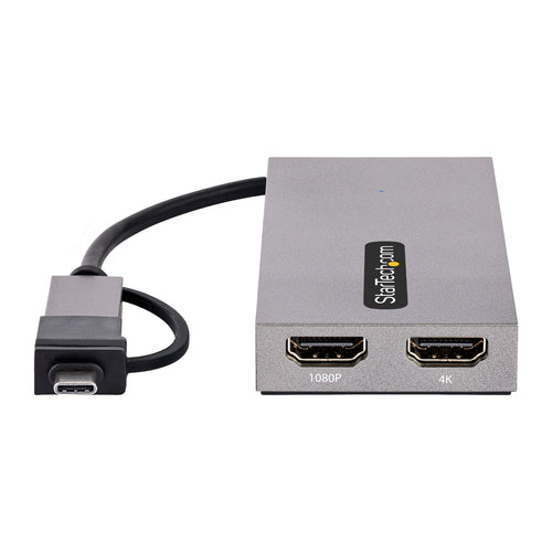 STARTECH.COM USB TO DUAL HDMI ADAPTER, USB A/C TO 4K30+1080P HDMI CONVERTER 3 YR