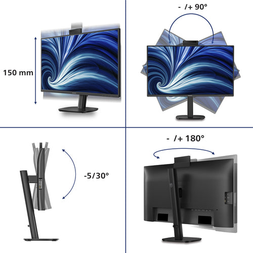 27B2U3601H/75 - PHILIPS 27B2U3601H/75 27" 16:9 QHD IPS LED 120HZ,4MS,USB-C DOCK,HDMI,DP/OUT,SPKR,H/ADJ,4YR