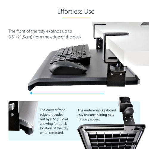StarTech.com KEYBOARD-TRAY-CLAMP1 - Under-Desk Keyboard Tray Adjustable