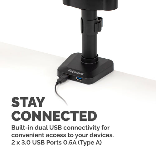 8042601 - Fellowes Monitor Arm Platinum Triple