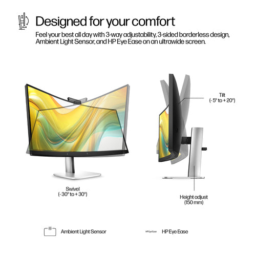 HP Series 5 Pro 534pm 34 inch WQHD USB-C Conferencing Monitor