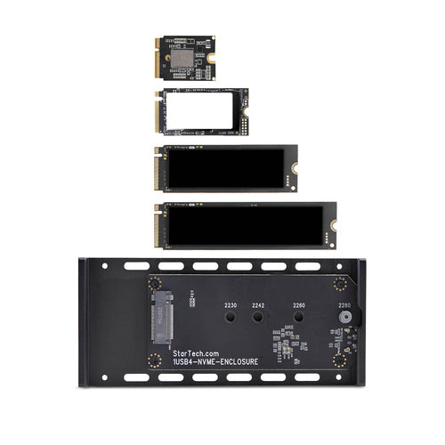 STARTECH.COM USB4 M.2 NVME ENCLOSURE, 40GBPS EXTERNAL USB-C SSD ENCLOSURE, 2 YR