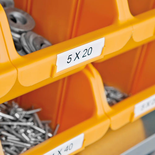 18483 - DymoRhino Blk on Wht 12mm Tape