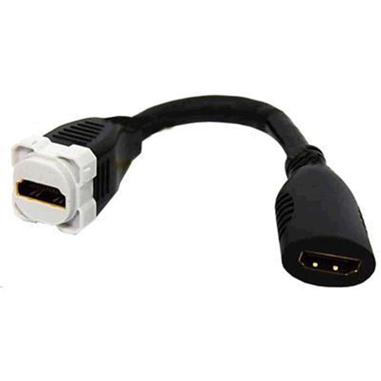 AMDEX FP-HDMIAMD - 150mm HDMI Adapter Pigtail High-Speed w/ Ethernet Rated Colour WHITE