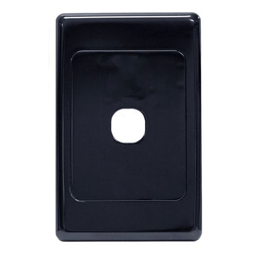 AMDEX FP-1PV2-BK – Schalterplatte NUR. 1-fach Wandanschlussplatte für Clipsal-Stil-Mechanismen Schwarz