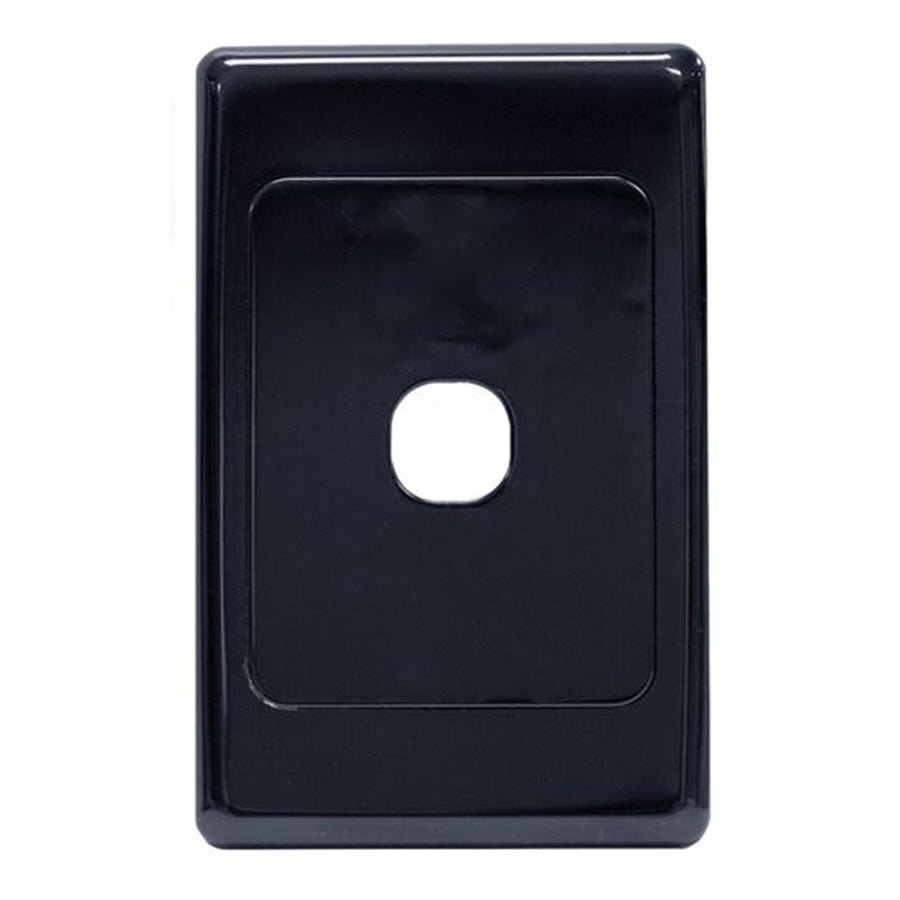 AMDEX FP-1PV2-BK - Switch Plate ONLY. 1 Gang Wall Face Plate Accepts Clipsal Style Mechs Black