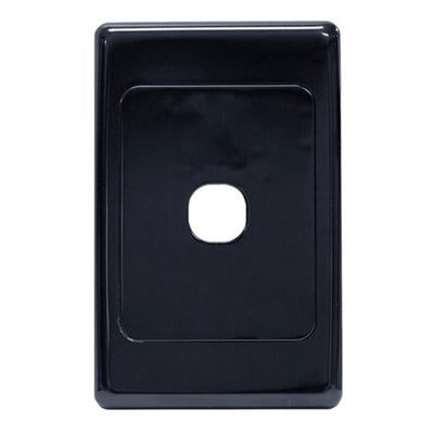 AMDEX FP-1PV2-BK – Schalterplatte NUR. 1-fach Wandanschlussplatte für Clipsal-Stil-Mechanismen Schwarz