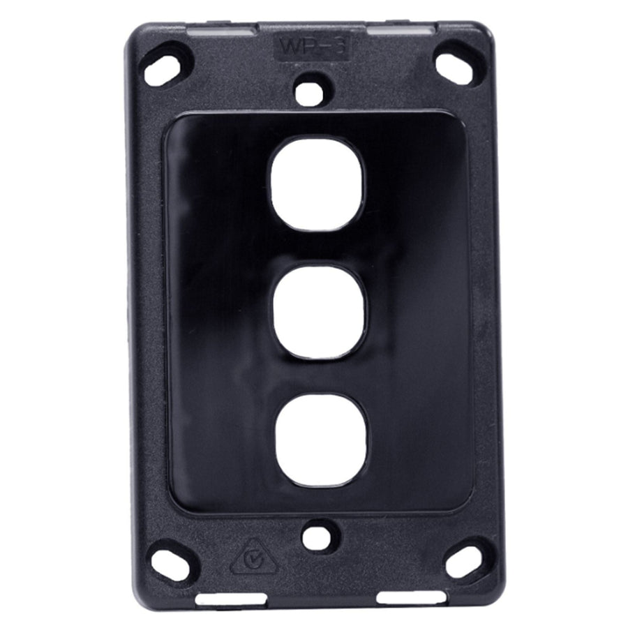 AMDEX FP-3PV2-BK - Switch Plate ONLY. 3 Gang Wall Face Plate Accepts Clipsal Style Mechs Black