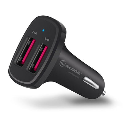 ALOGIC VC2A24 - 2 PORT USB-A CAR CHARGER 5V/4.8A BLACK