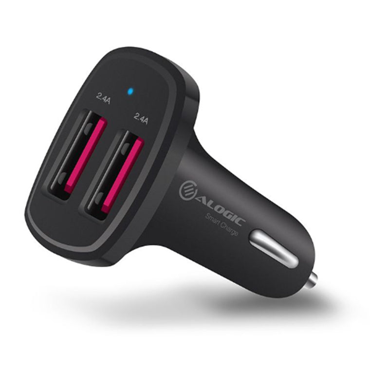 ALOGIC VC2A24 – 2-PORT-USB-A-KFZ-LADEGERÄT 5V/4.8A SCHWARZ