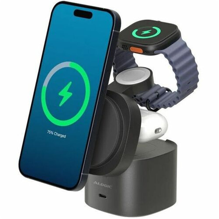 ALOGIC AL41WCPO-BK - Powerpod 4in1 Qi2 Wless Charging - Black