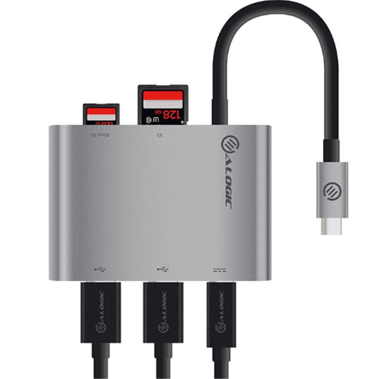 ALOGIC VPLUCCR2ACH-SGR - USB-C ADAPTERW.CARDREADER/2XUSB3.0/USB-C